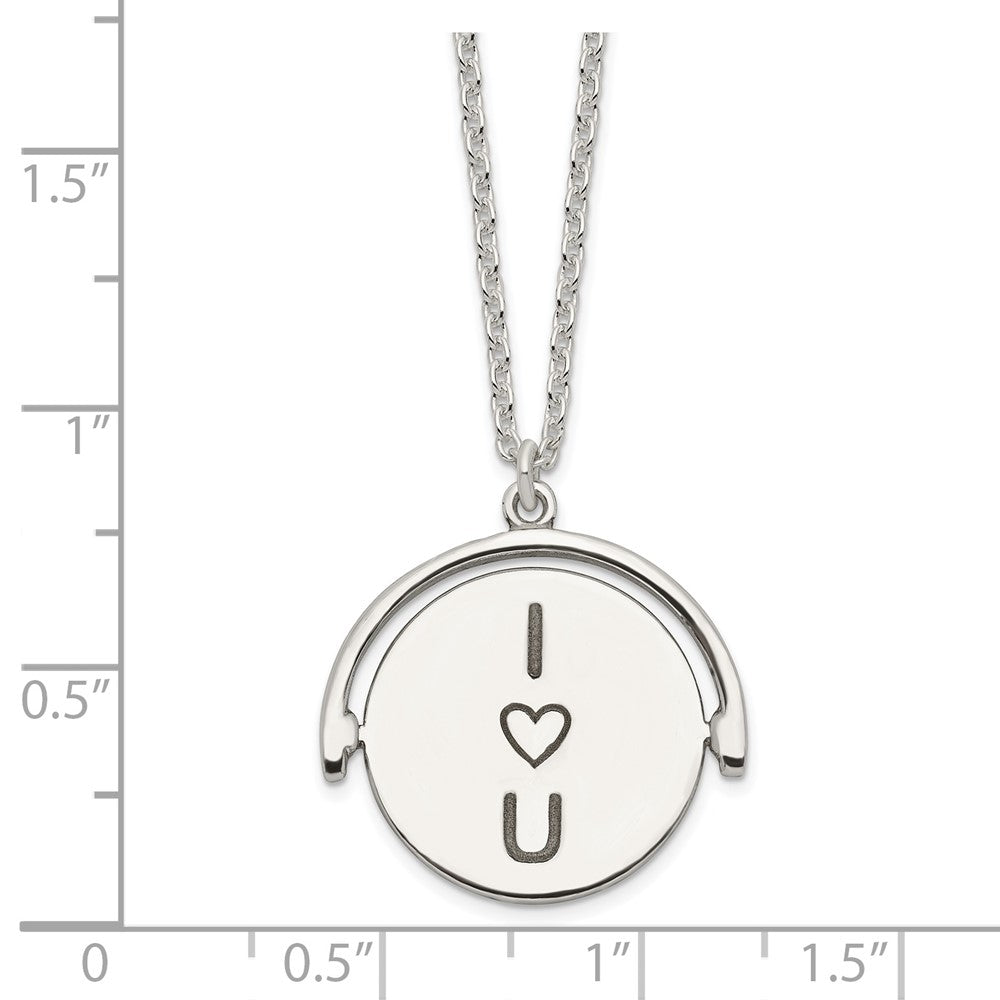 FJC Finejewelers 925 Sterling Silver Cable I Love You Forever Necklace 16 Inches x 21 mm