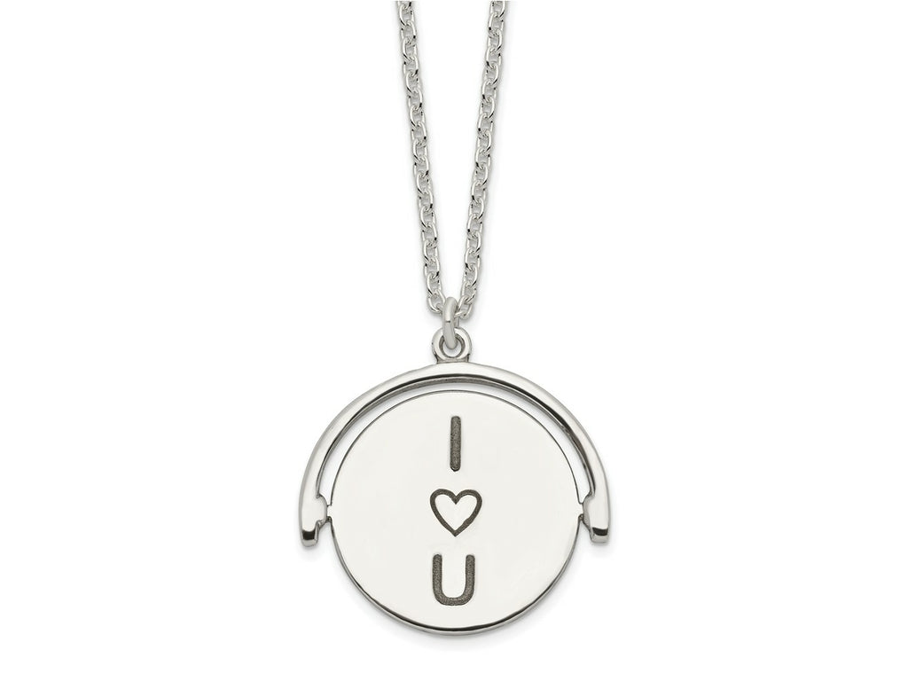 FJC Finejewelers 925 Sterling Silver Cable I Love You Forever Necklace 16 Inches x 21 mm