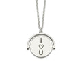 FJC Finejewelers 925 Sterling Silver Cable I Love You Forever Necklace 16 Inches x 21 mm