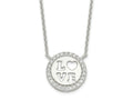 FJC Finejewelers 925 Sterling Silver Cable Polished CZ Love Necklace 18 Inches x 13 mm