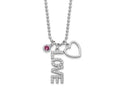 FJC Finejewelers 925 Sterling Silver CZ  Love and Heart Bead Chain Necklace 18 Inches x 5.7 mm