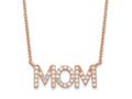 FJC Finejewelers 925 Sterling Silver Cable Polished Rose-tone CZ MOM 18in Necklace 18 Inches x 18 mm