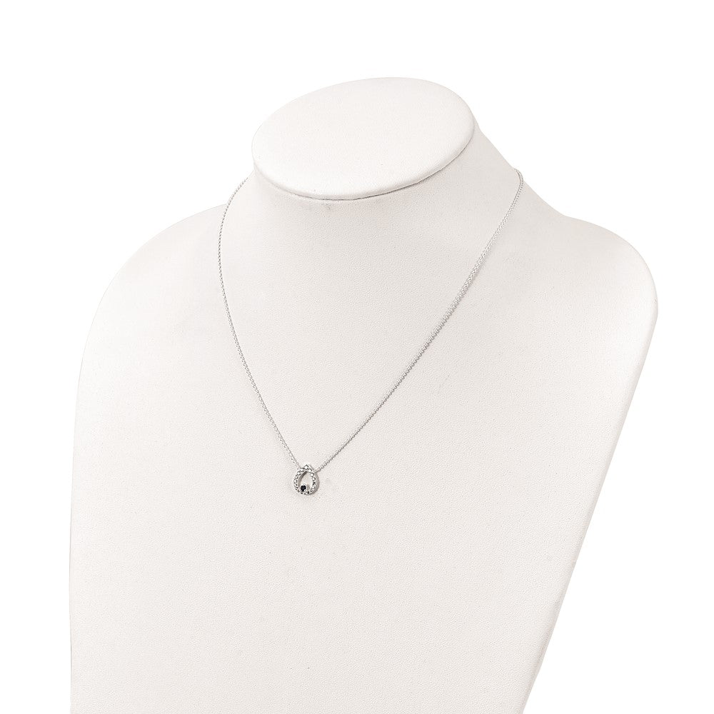 FJC Finejewelers 925 Sterling Silver Fancy Polished CZ Teardrop Necklace 18 Inches x 10 mm
