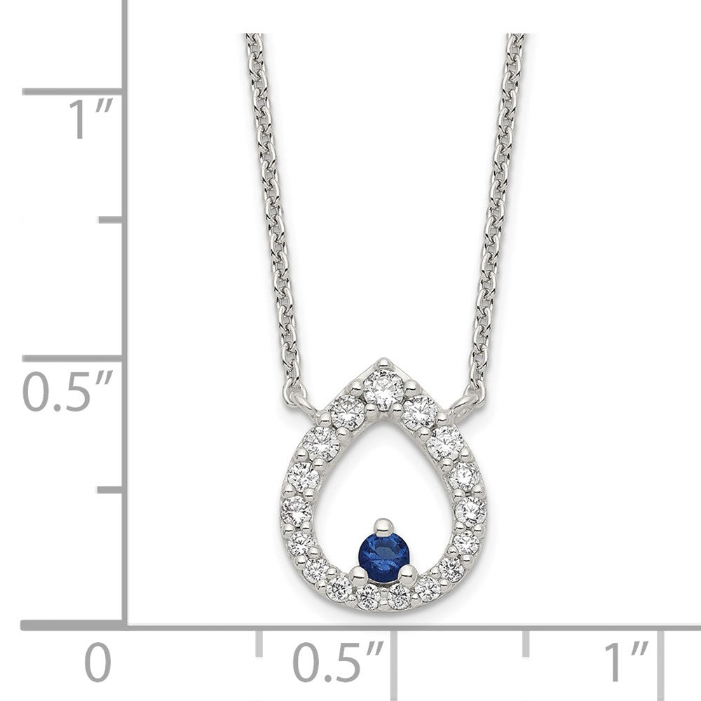 FJC Finejewelers 925 Sterling Silver Fancy Polished CZ Teardrop Necklace 18 Inches x 10 mm