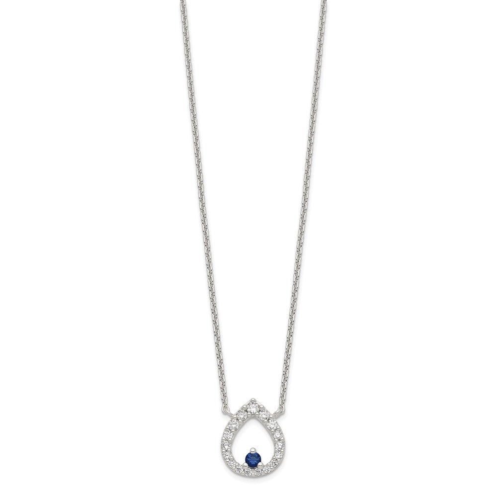 FJC Finejewelers 925 Sterling Silver Fancy Polished CZ Teardrop Necklace 18 Inches x 10 mm