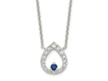 FJC Finejewelers 925 Sterling Silver Fancy Polished CZ Teardrop Necklace 18 Inches x 10 mm