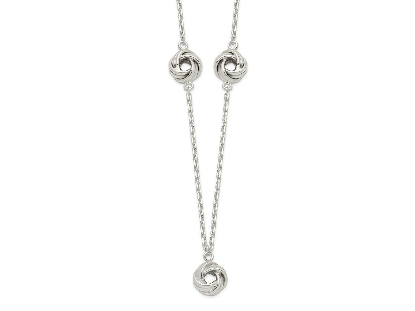 FJC Finejewelers 925 Sterling Silver Fancy Love Knot Necklace 16 Inches x 10 mm