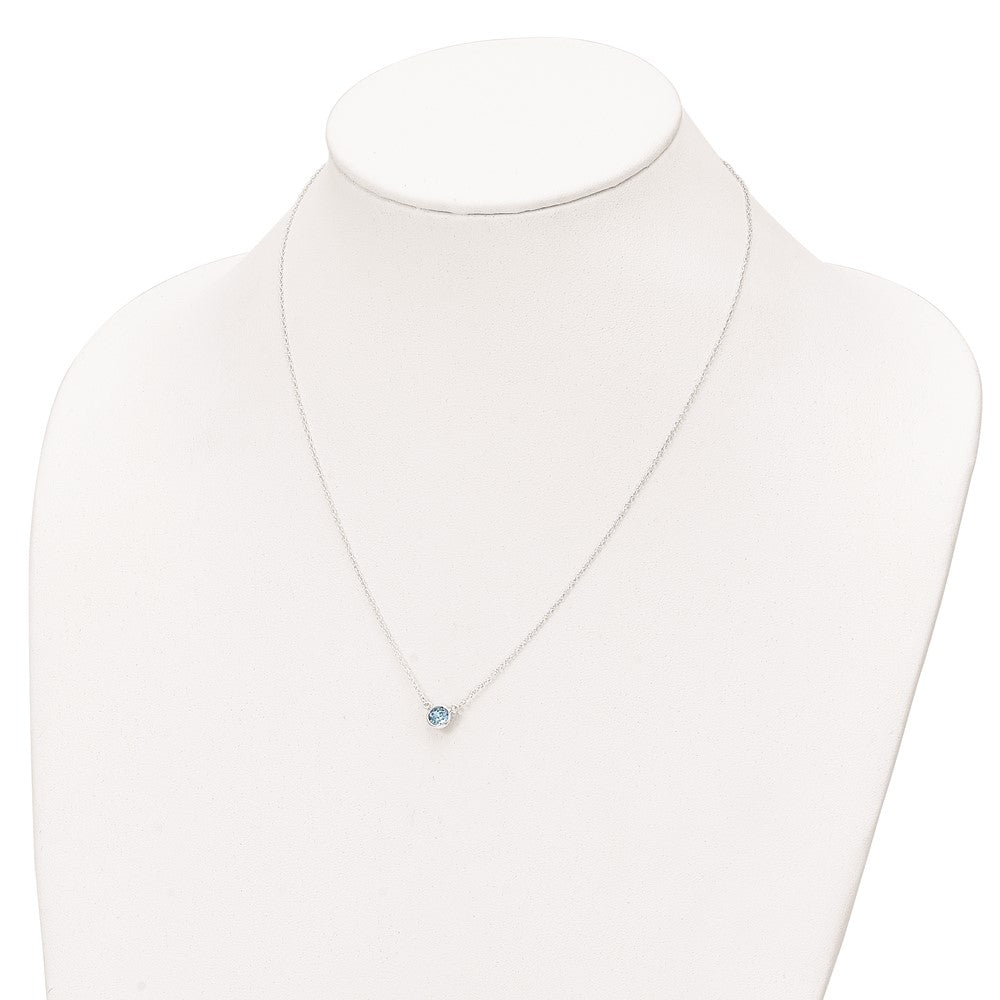 FJC Finejewelers 925 Sterling Silver Fancy d Blue Crystal Bezel Necklace 18 Inches x 6 mm