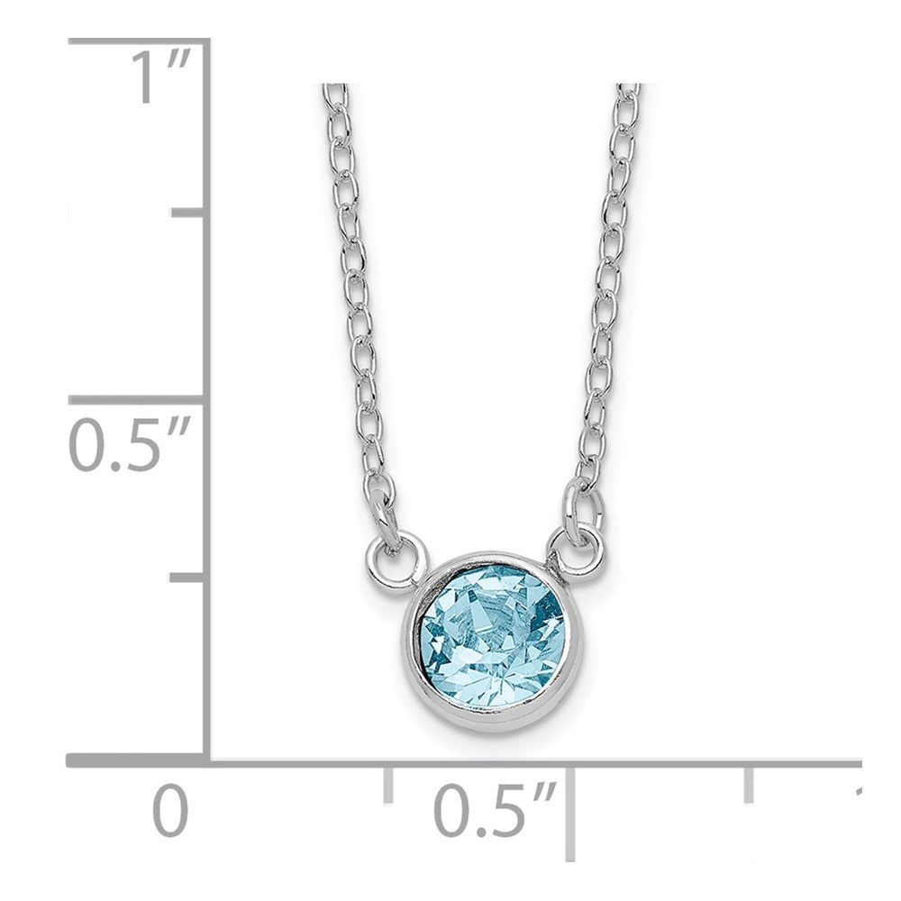 FJC Finejewelers 925 Sterling Silver Fancy d Blue Crystal Bezel Necklace 18 Inches x 6 mm