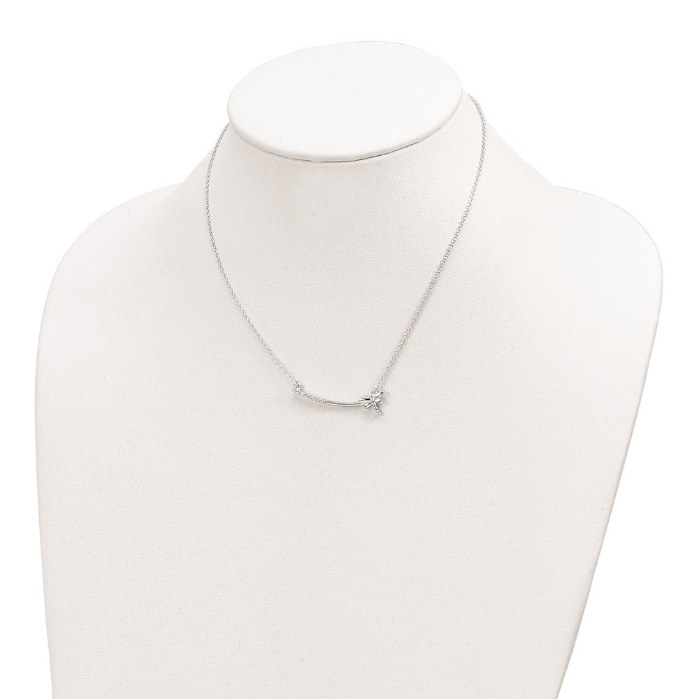 FJC Finejewelers 925 Sterling Silver CZ Dragonfly Bar Necklace 16 Inches x 36 mm