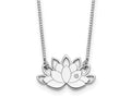 FJC Finejewelers 925 Sterling Silver Fancy Rhodium Plated CZ Lotus Flower Necklace 15 Inches x 19 mm