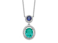 FJC Finejewelers 925 Sterling Silver Fancy CZ Glass Stone Dangle Pendant Necklace 18 Inches x 12 mm