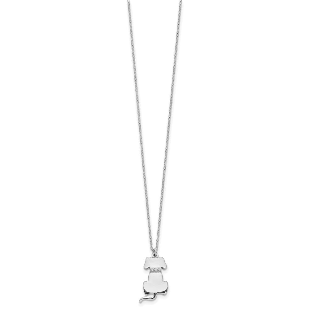 FJC Finejewelers 925 Sterling Silver Rhodium Plated CZ Dog Necklace 15 Inches x 9 mm