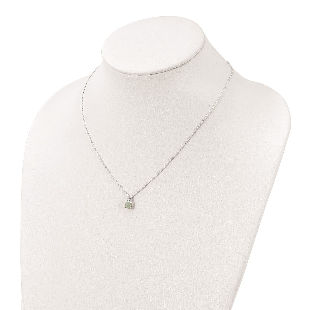 FJC Finejewelers 925 Sterling Silver Fancy Light Blue Quartzite and CZ Necklace 18 Inches x 6 mm