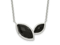 FJC Finejewelers 925 Sterling Silver Fancy Faceted Onyx Necklace 18 Inches x 18 mm