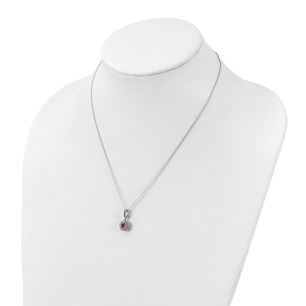 FJC Finejewelers 925 Sterling Silver Polished Rhodium Plated CZ 18in Necklace/Post Earrings Jewelry Set