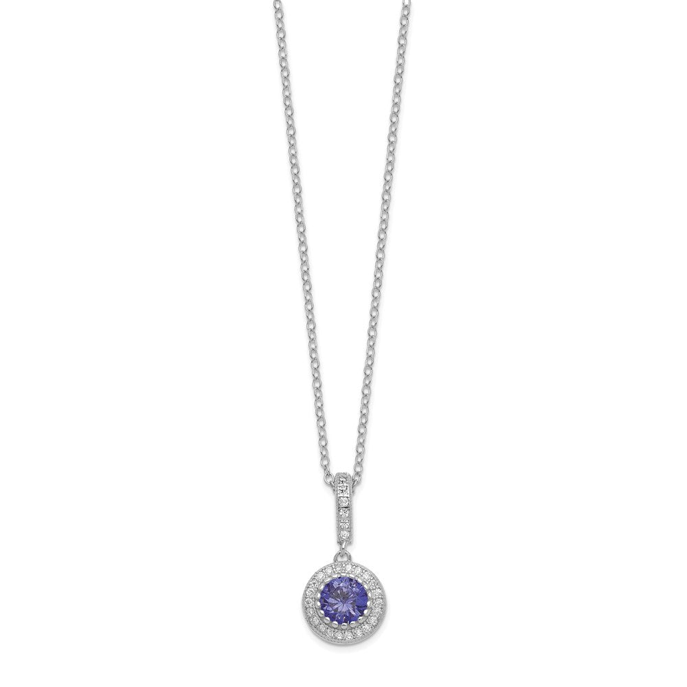 FJC Finejewelers 925 Sterling Silver Polished Rhodium Plated CZ 18in Necklace/Post Earrings Jewelry Set