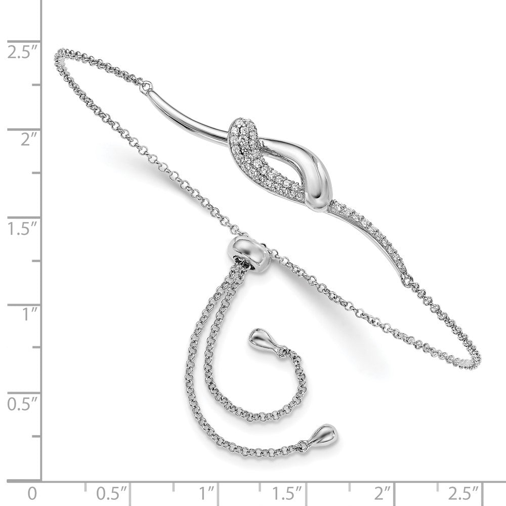 FJC Finejewelers 925 Sterling Silver Adjustable and Stretch and Wrap  CZ Fancy Bar Adjustable Bracelet 43.35 mm