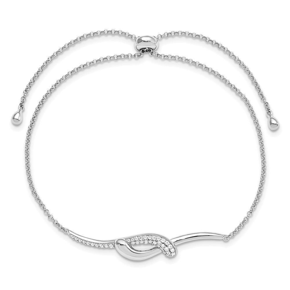 FJC Finejewelers 925 Sterling Silver Adjustable and Stretch and Wrap  CZ Fancy Bar Adjustable Bracelet 43.35 mm