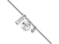 FJC Finejewelers 925 Sterling Silver Curb  Satin Cross Hope CZ with .5in Ext Bracelet 7 Inches x 9.64 mm