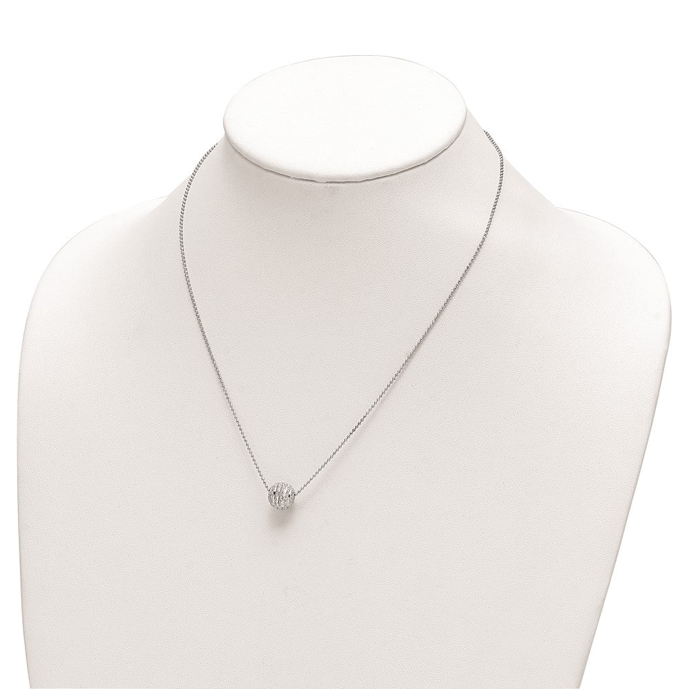 FJC Finejewelers 925 Sterling Silver Ball  Polish and Lasered Bead 18in Necklace 18 Inches x 9 mm
