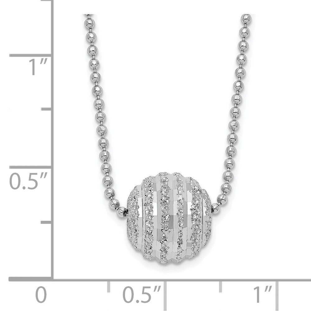 FJC Finejewelers 925 Sterling Silver Ball  Polish and Lasered Bead 18in Necklace 18 Inches x 9 mm