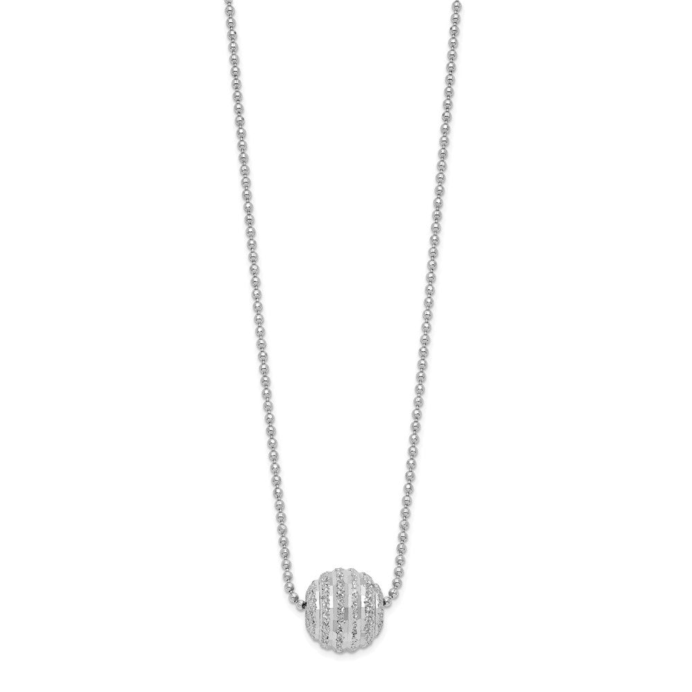 FJC Finejewelers 925 Sterling Silver Ball  Polish and Lasered Bead 18in Necklace 18 Inches x 9 mm