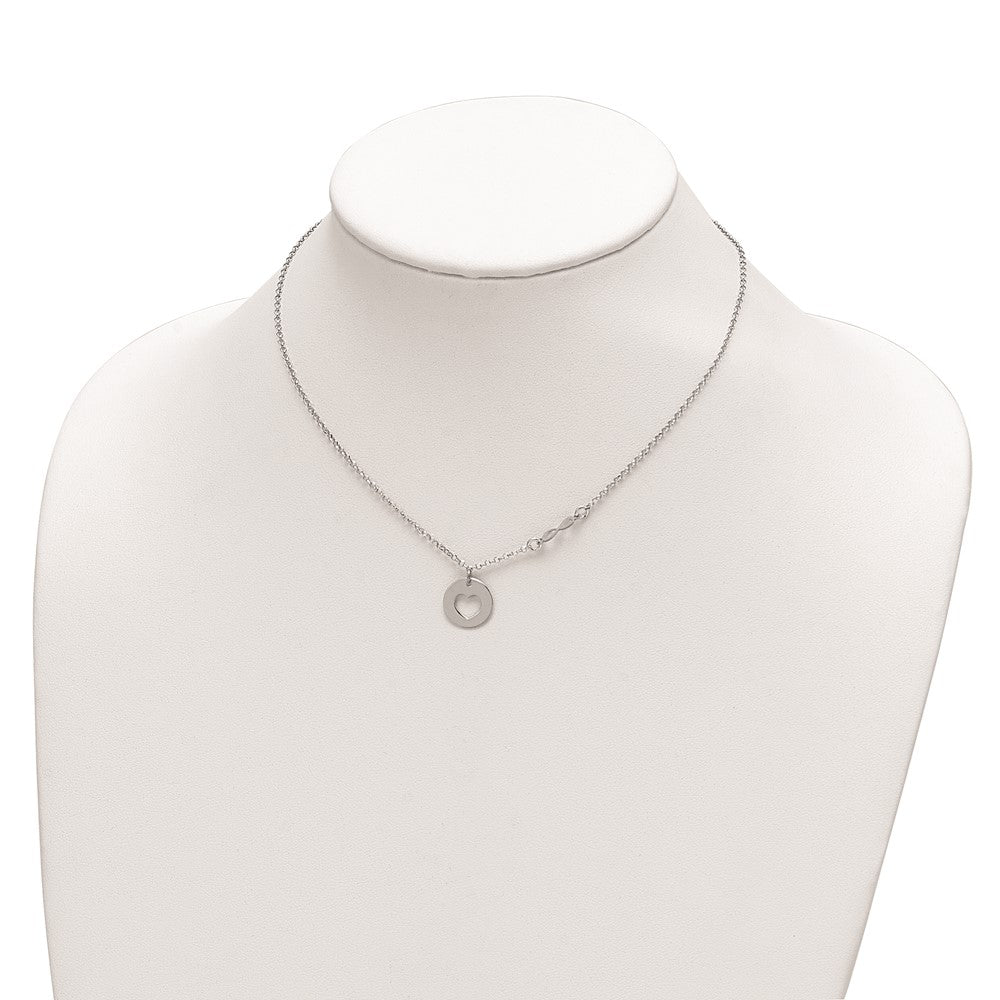 FJC Finejewelers 925 Sterling Silver Cable  Heart and Infinity with 1 in Ext Necklace 17 Inches x 12 mm