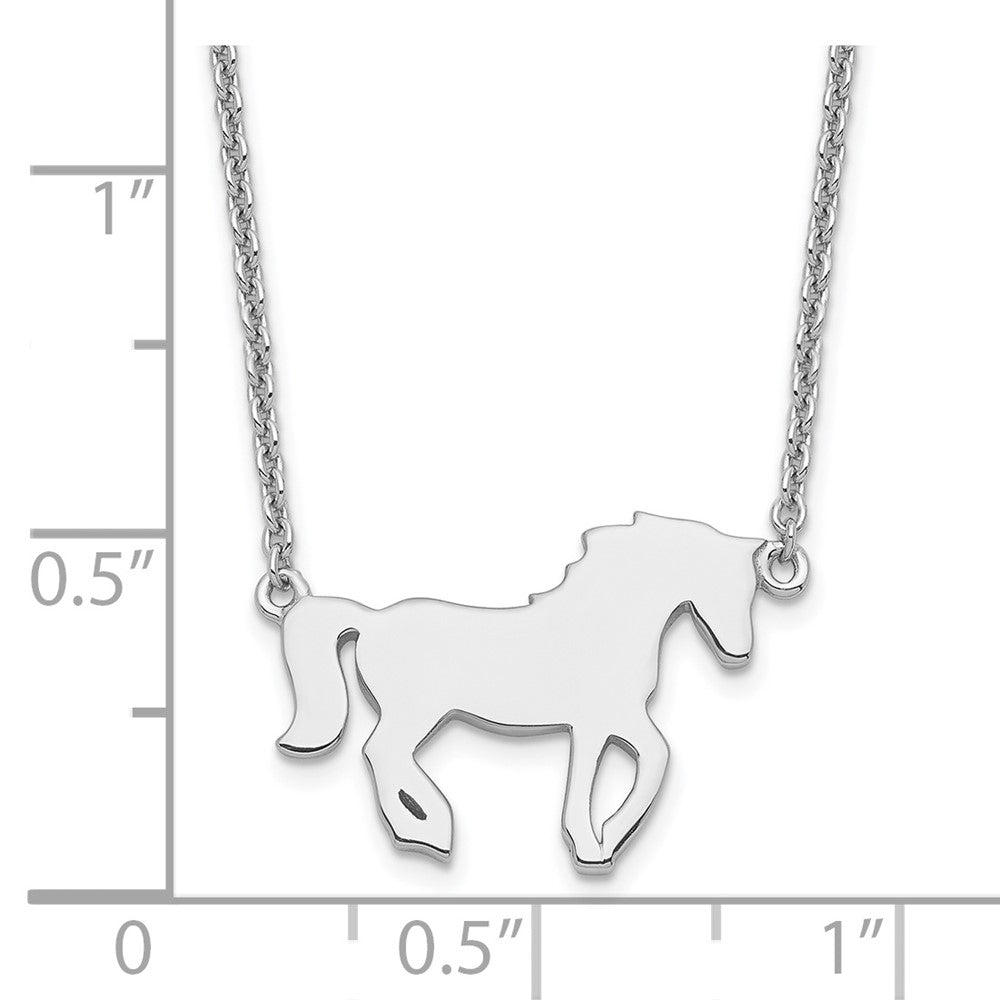 FJC Finejewelers 925 Sterling Silver Cable  Polished Horse with 2in ext Necklace 18 Inches x 19 mm