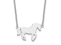 FJC Finejewelers 925 Sterling Silver Cable  Polished Horse with 2in ext Necklace 18 Inches x 19 mm