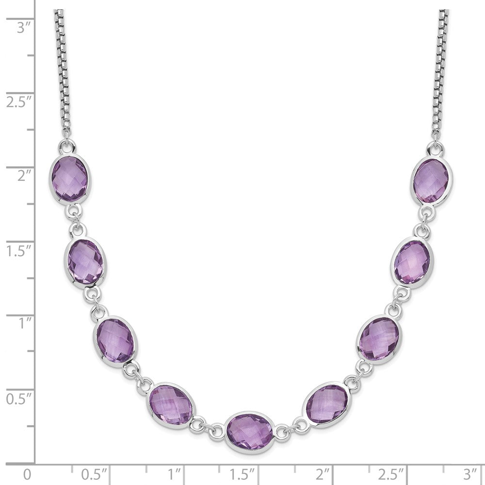 FJC Finejewelers 925 Sterling Silver Amethyst Necklace with 2 in ext. 19 Inches x 10 mm