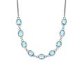 FJC Finejewelers 925 Sterling Silver Rhodium Plated Polished Blue Topaz with 2 in ext. Necklace 17 Inches