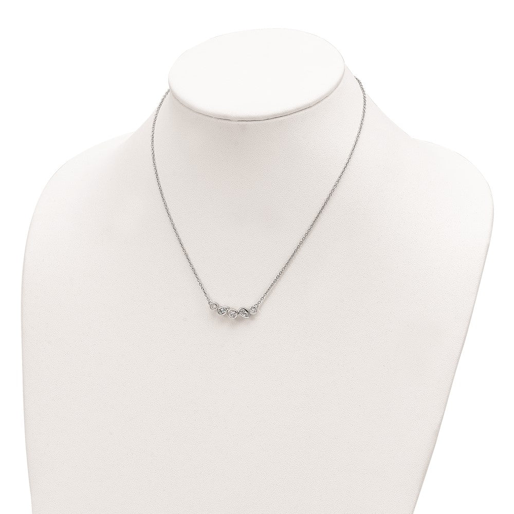 FJC Finejewelers 925 Sterling Silver Sky Blue Topaz and White CZ Necklace 17 Inches x 25 mm
