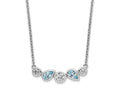 FJC Finejewelers 925 Sterling Silver Sky Blue Topaz and White CZ Necklace 17 Inches x 25 mm