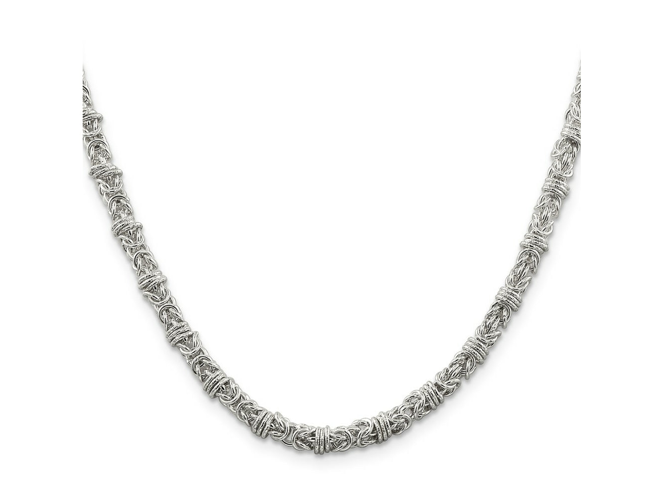 FJC Finejewelers 925 Sterling Silver Hand Made Fancy Byzantine Chain 20 Inches x 4 mm