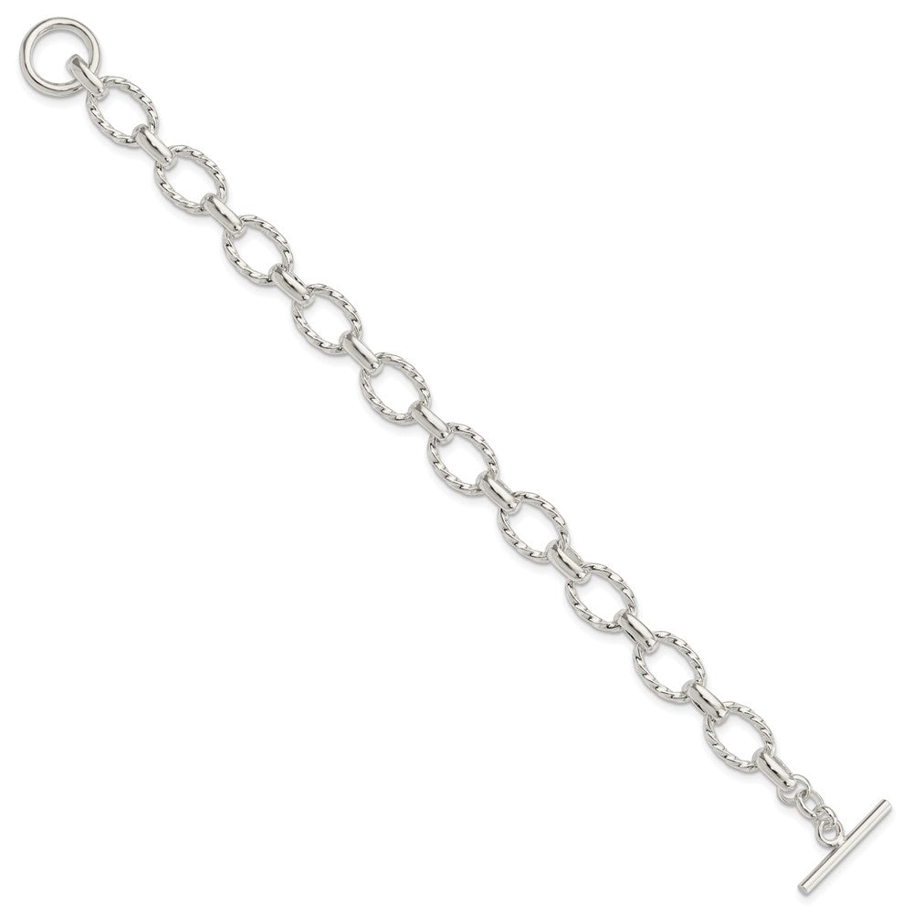 FJC Finejewelers 925 Sterling Silver Hand Made 8.75inch Fancy Link Toggle Bracelet 8.75 Inches x 10.9 mm