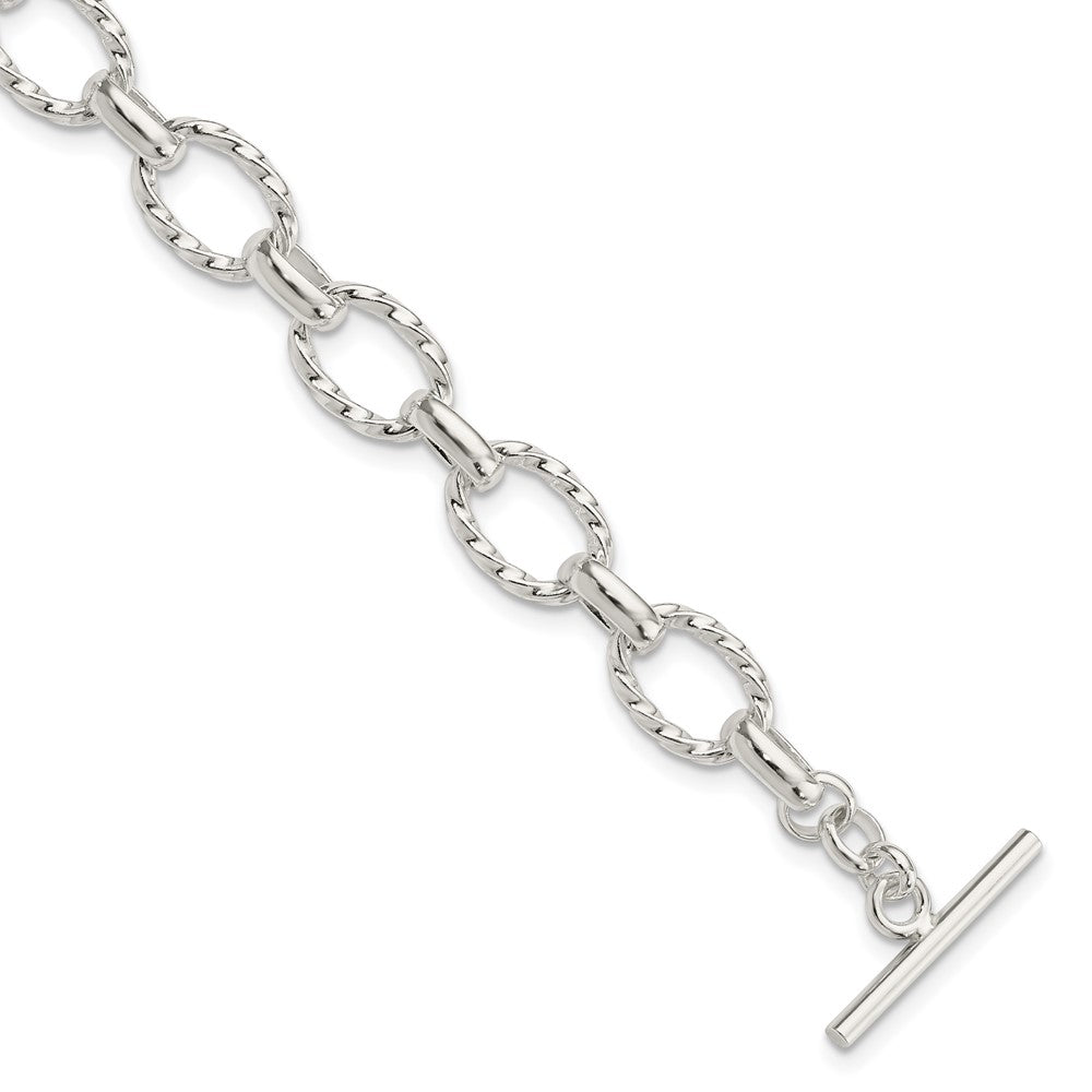 FJC Finejewelers 925 Sterling Silver Hand Made 8.75inch Fancy Link Toggle Bracelet 8.75 Inches x 10.9 mm