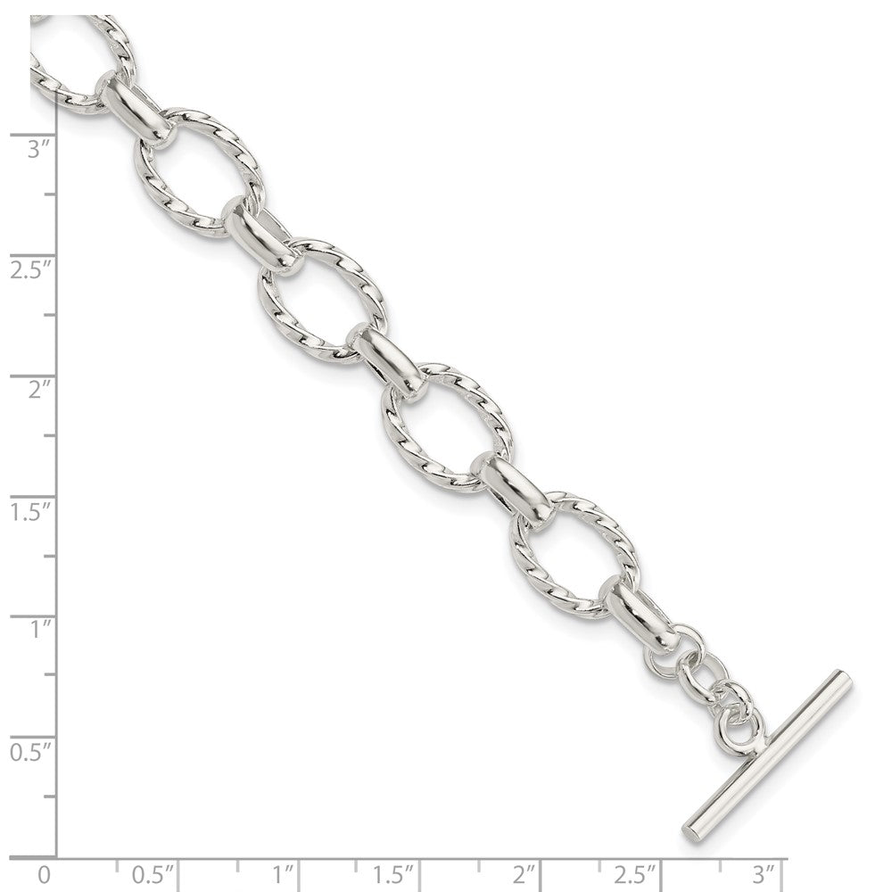FJC Finejewelers 925 Sterling Silver Hand Made 8.75inch Fancy Link Toggle Bracelet 8.75 Inches x 10.9 mm