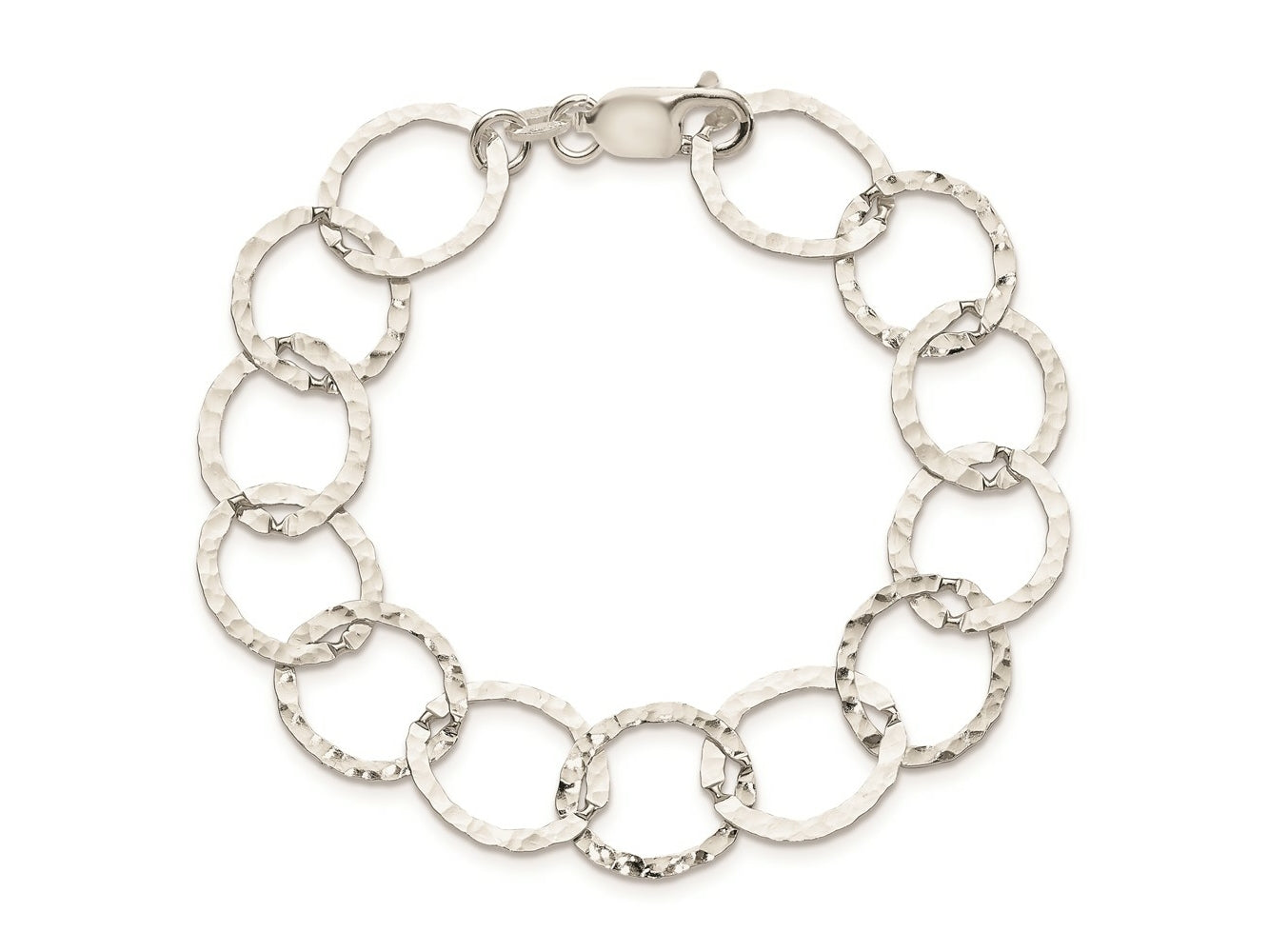FJC Finejewelers 925 Sterling Silver Fancy Hammered Bracelet 7.5 Inches