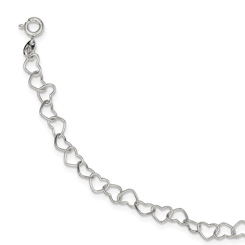 FJC Finejewelers 925 Sterling Silver 8inch Polished Fancy Heart Link Bracelet 8 Inches x 6 mm