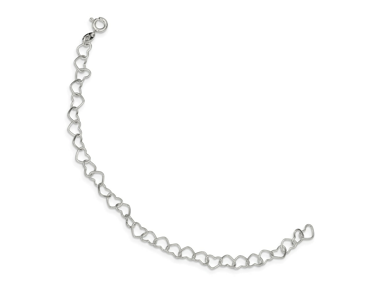 FJC Finejewelers 925 Sterling Silver 8inch Polished Fancy Heart Link Bracelet 8 Inches x 6 mm