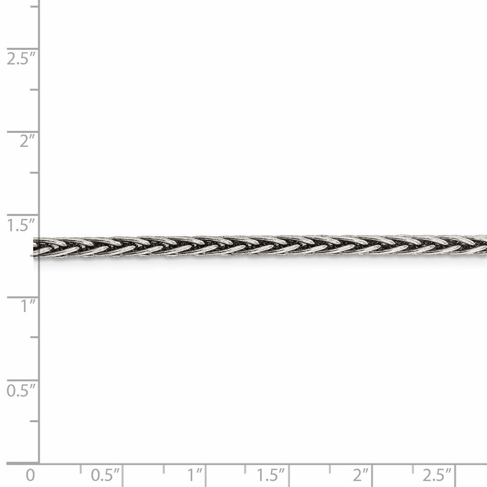 FJC Finejewelers 925 Sterling Silver Antiqued Solid Square Spiga Chain 24 Inches x 3.25 mm