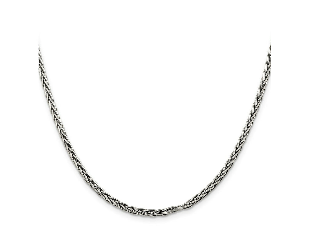 FJC Finejewelers 925 Sterling Silver Antiqued Solid Square Spiga Chain 24 Inches x 3.25 mm