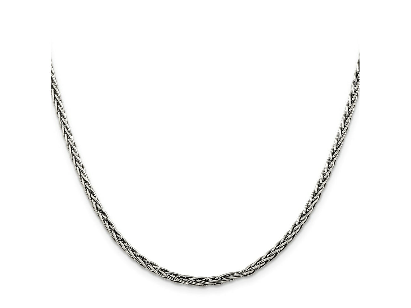 FJC Finejewelers 925 Sterling Silver Antiqued Solid Square Spiga Chain 26 Inches x 3.25 mm