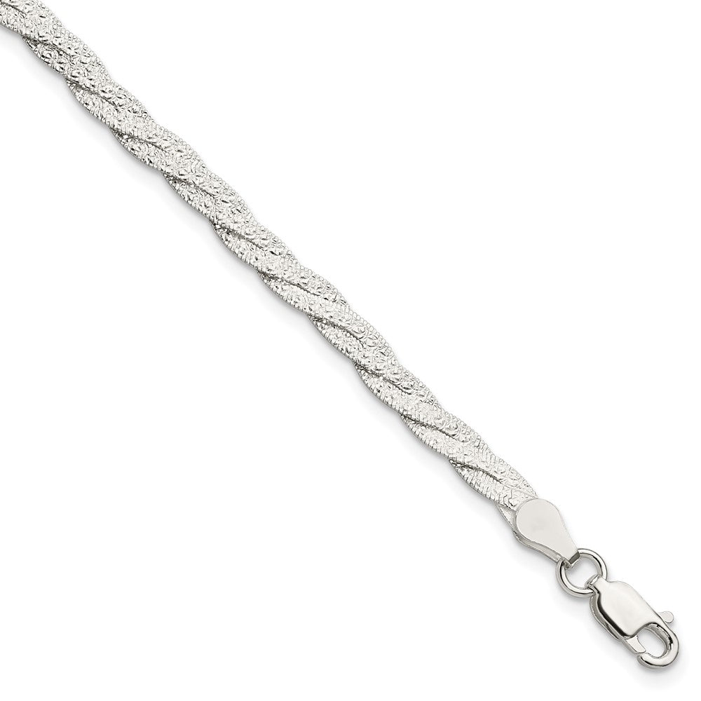 FJC Finejewelers 925 Sterling Silver Fancy Textured Reversible Braided Bracelet 7.5 Inches