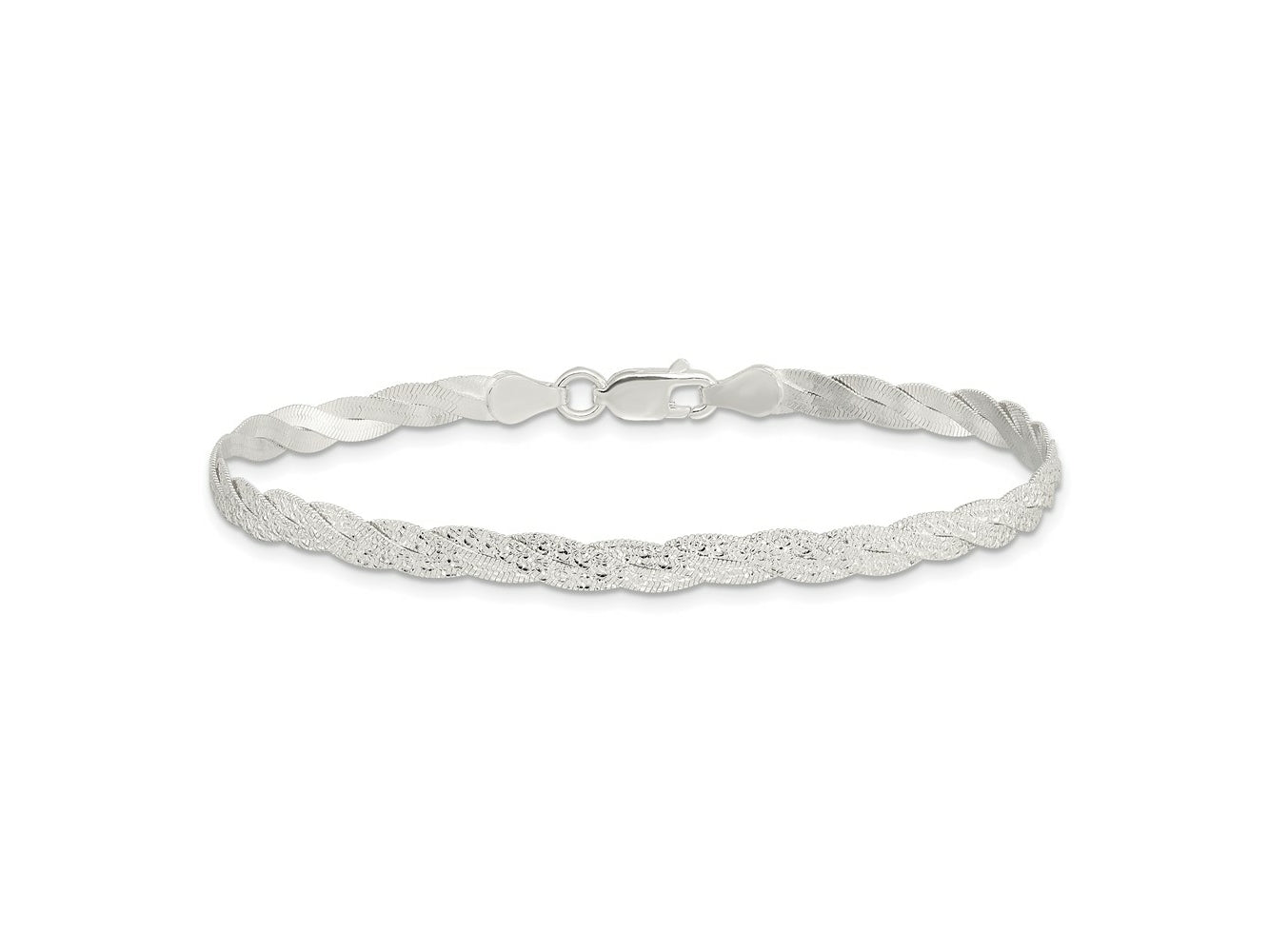 FJC Finejewelers 925 Sterling Silver Fancy Textured Reversible Braided Bracelet 7.5 Inches