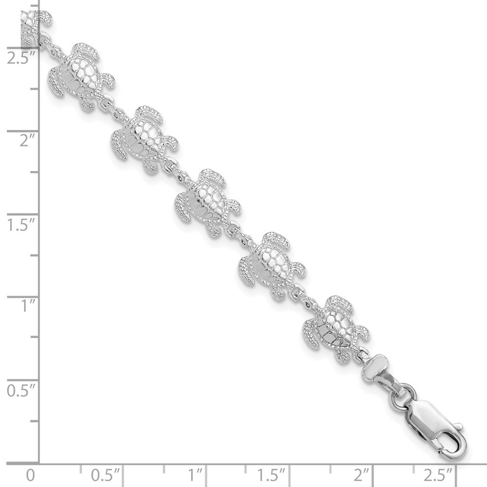 FJC Finejewelers 925 Sterling Silver Bracelets with Station  Polished Sea Turtle Bracelet 7.5 Inches