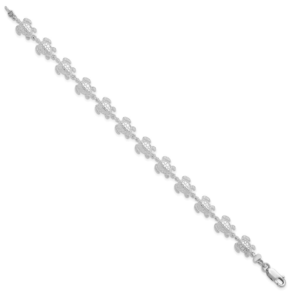 FJC Finejewelers 925 Sterling Silver Bracelets with Station  Polished Sea Turtle Bracelet 7.5 Inches