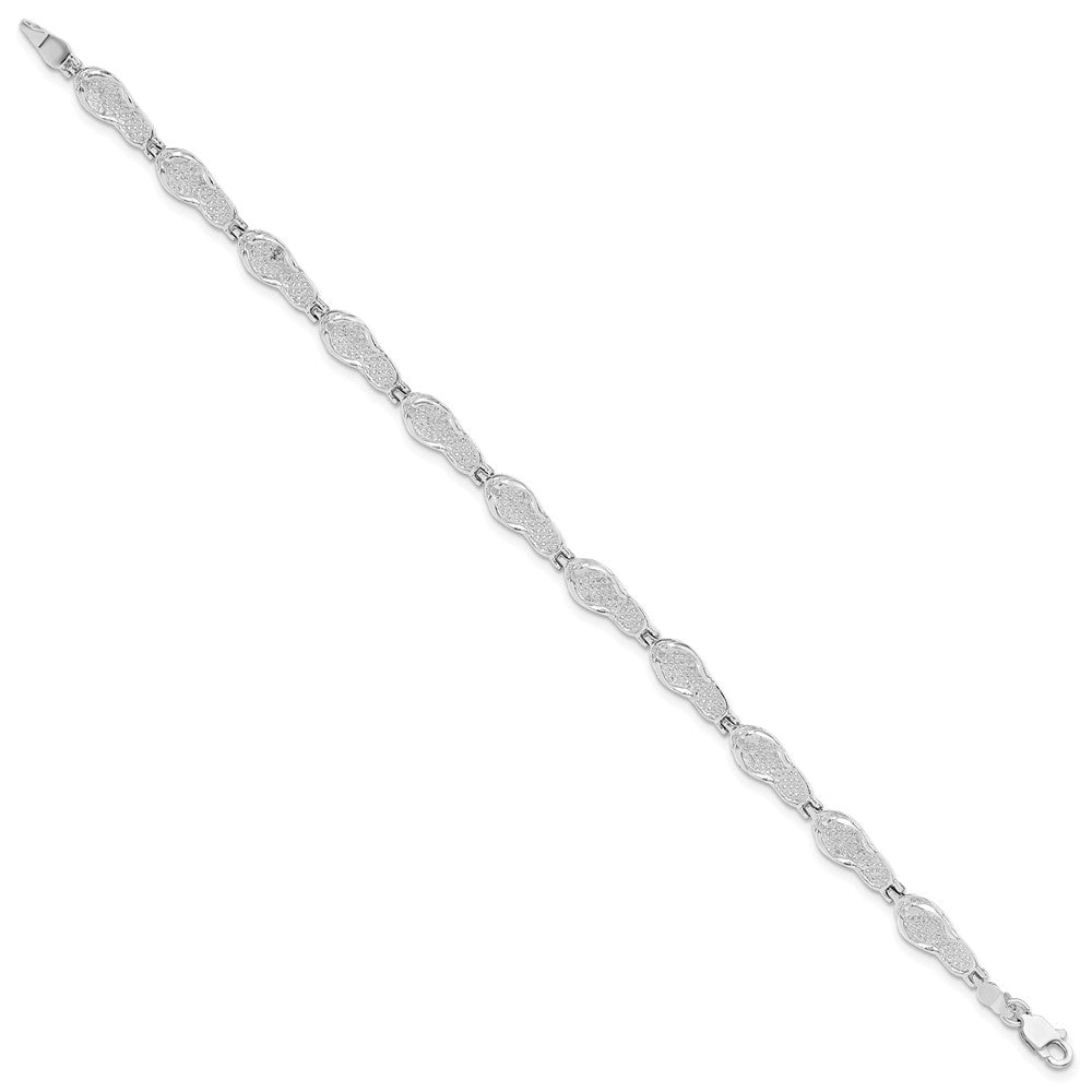 FJC Finejewelers 925 Sterling Silver Bracelets with Station  Polished Flip-flop Bracelet 7.25 Inches