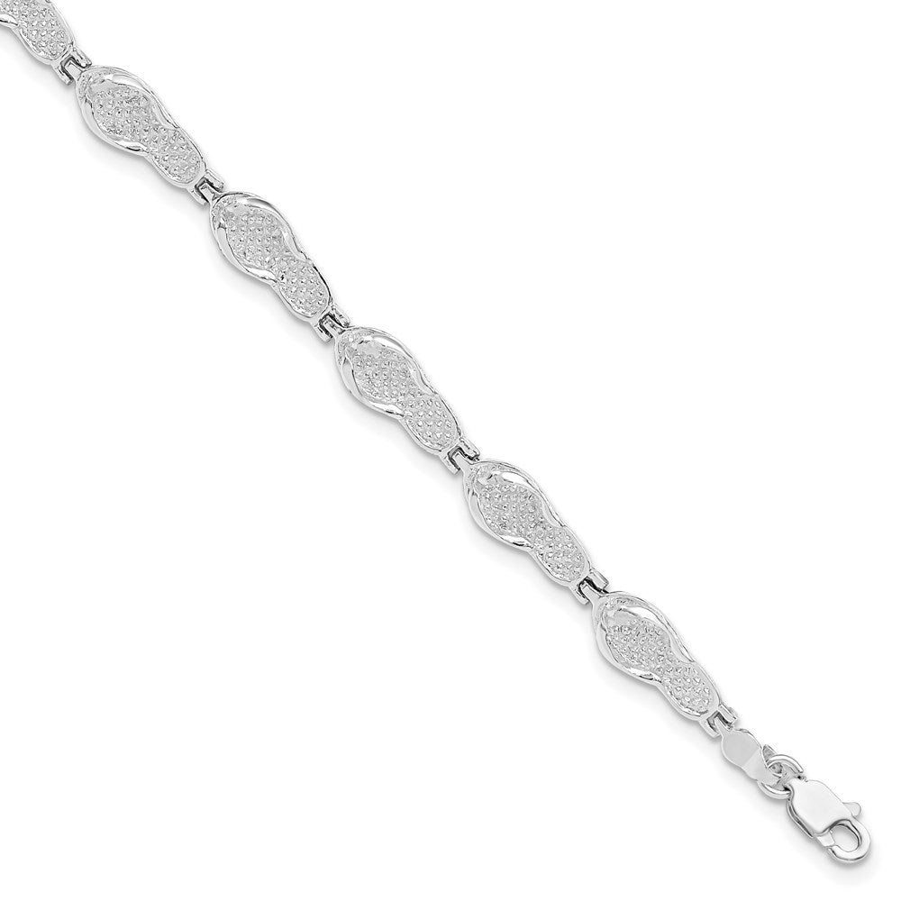 FJC Finejewelers 925 Sterling Silver Bracelets with Station  Polished Flip-flop Bracelet 7.25 Inches
